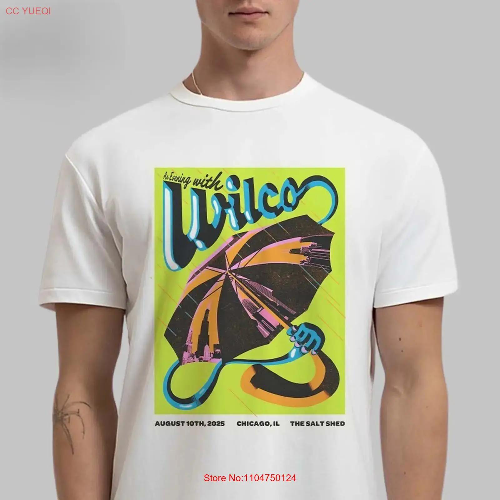 

Wilco Chicago Illinois 2025 Gig Poster On August 10 T Shirt vintage Washed fashion graphic Stylish Versatile Breathable S разноцветный