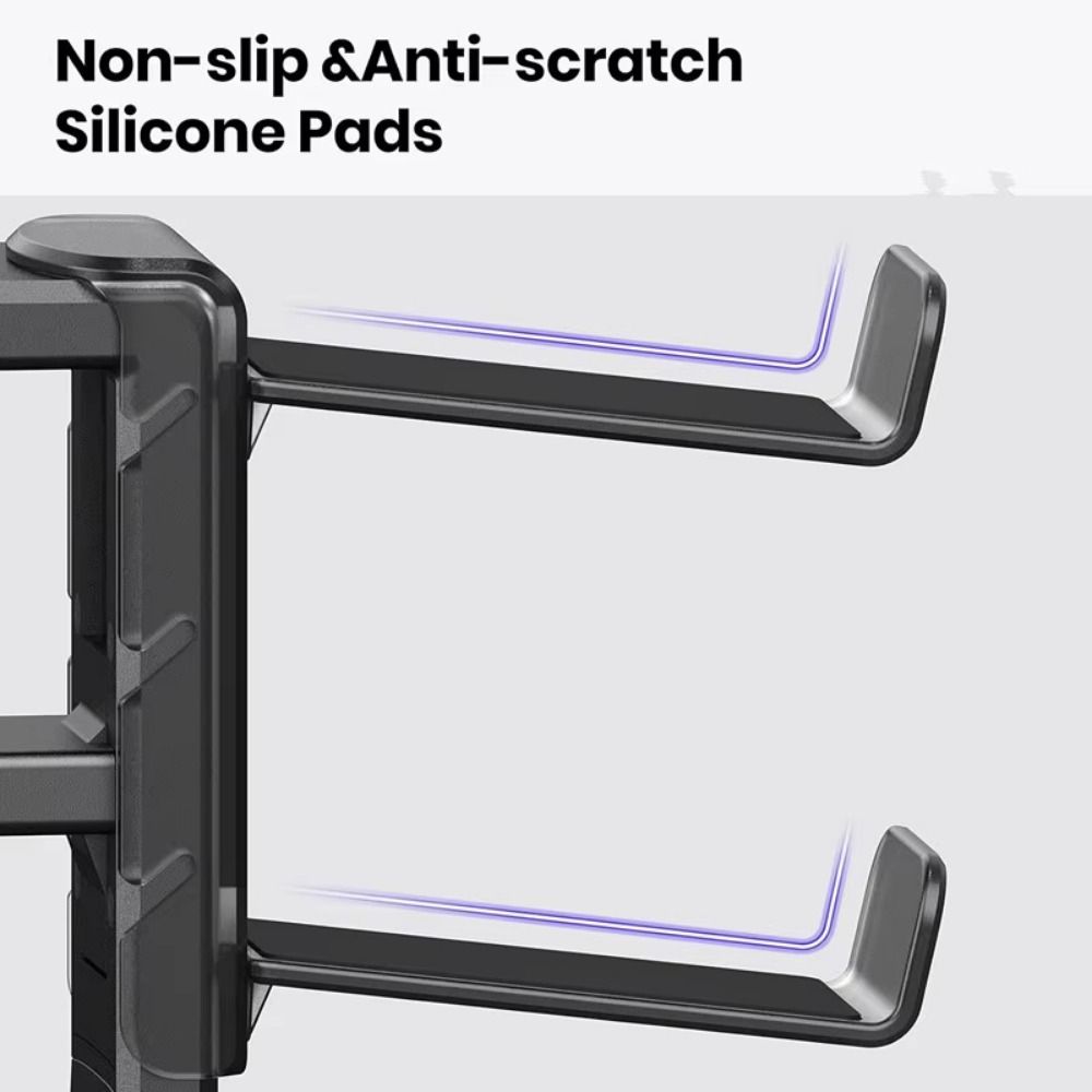 Clamp-on PC Gaming Headphone Stand Rotating Arm Headphones Hanger Controller Storage Rack  Table