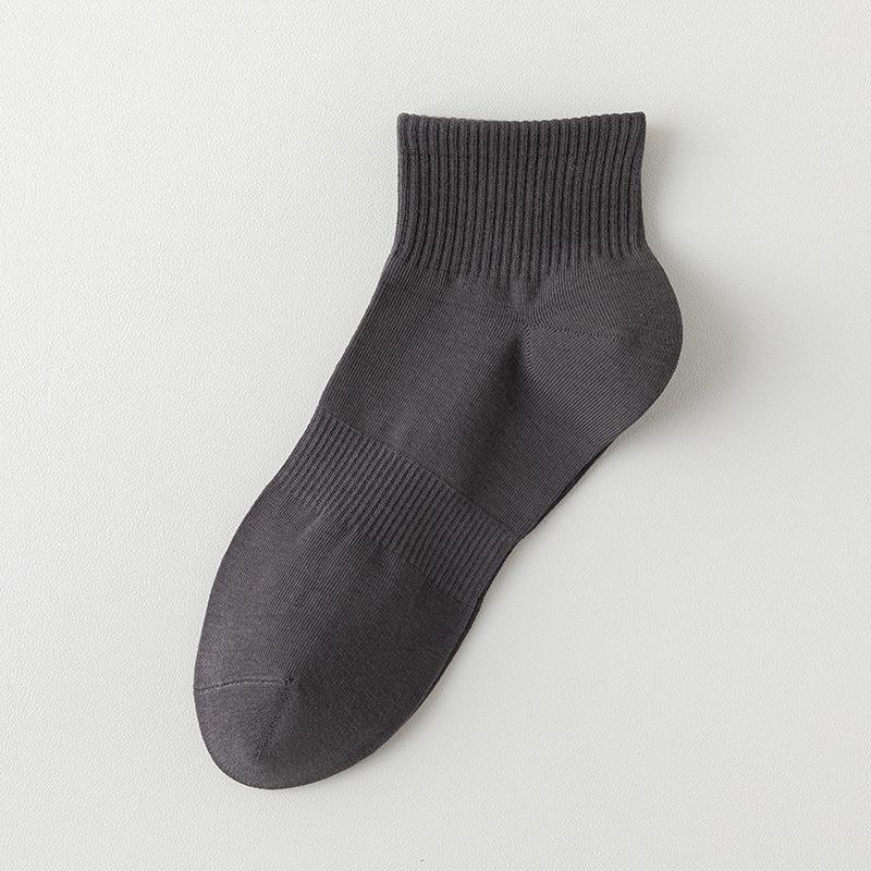 Men Spring and Summer Pure Cotton Leisure Breathable Boneless Short Tube Socks