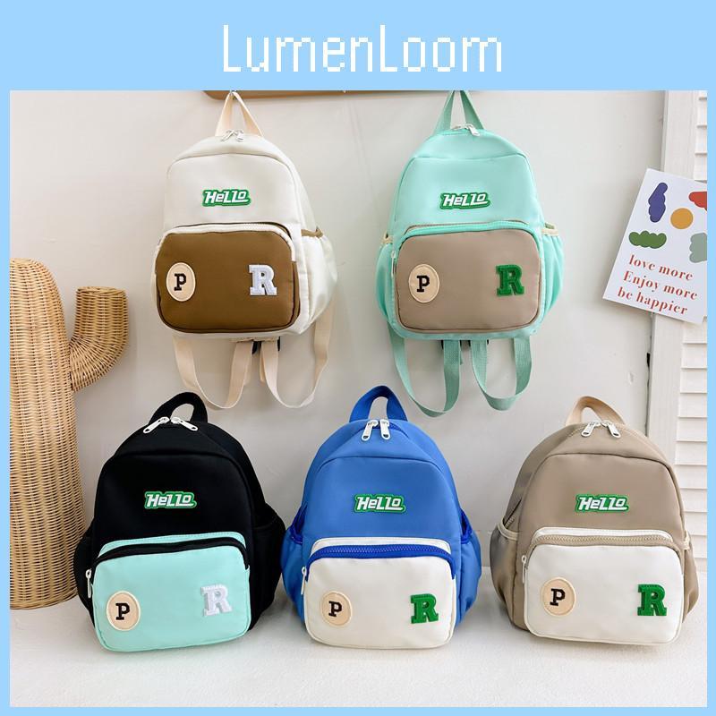 New Trendy Kids Nylon Backpack Colorful Letters Cute Casual School Bag