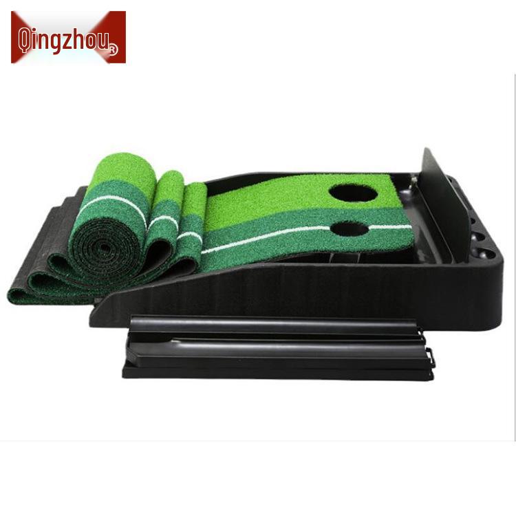 Indoor Ball Return Golf Putting Practice Set with Baffle - Portable and Popular