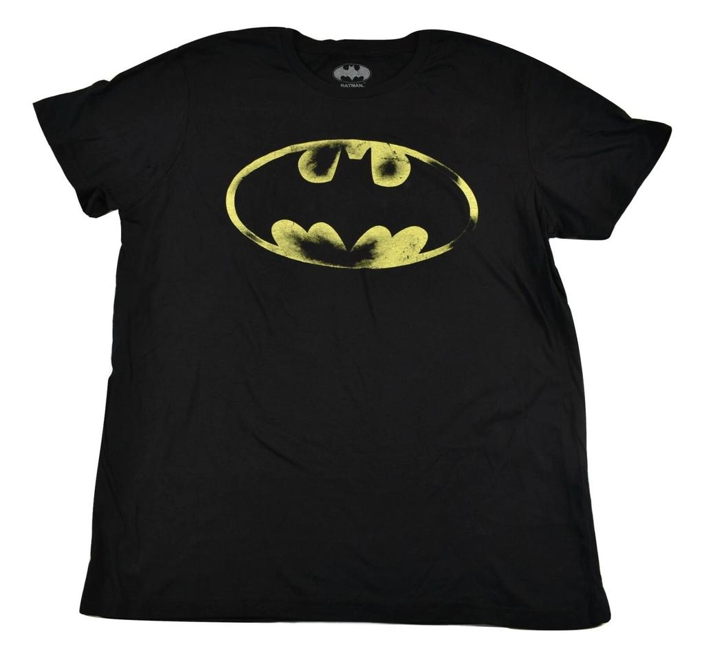 Batman Mens Bat Logo Signal Black T-Shirt New L, XL, 2XL