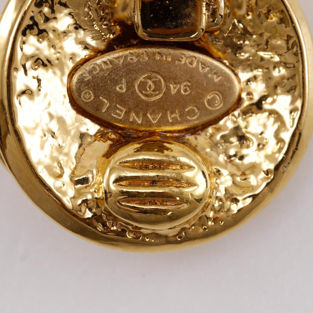 CHANEL COCO Mark Earring vintage Plated Gold 21.1g Women Used