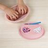 Silicone Dual Nail Soaking Bowl Nail Polish Dip Powder Remover Manicure Bowl with Tool Slot Pink