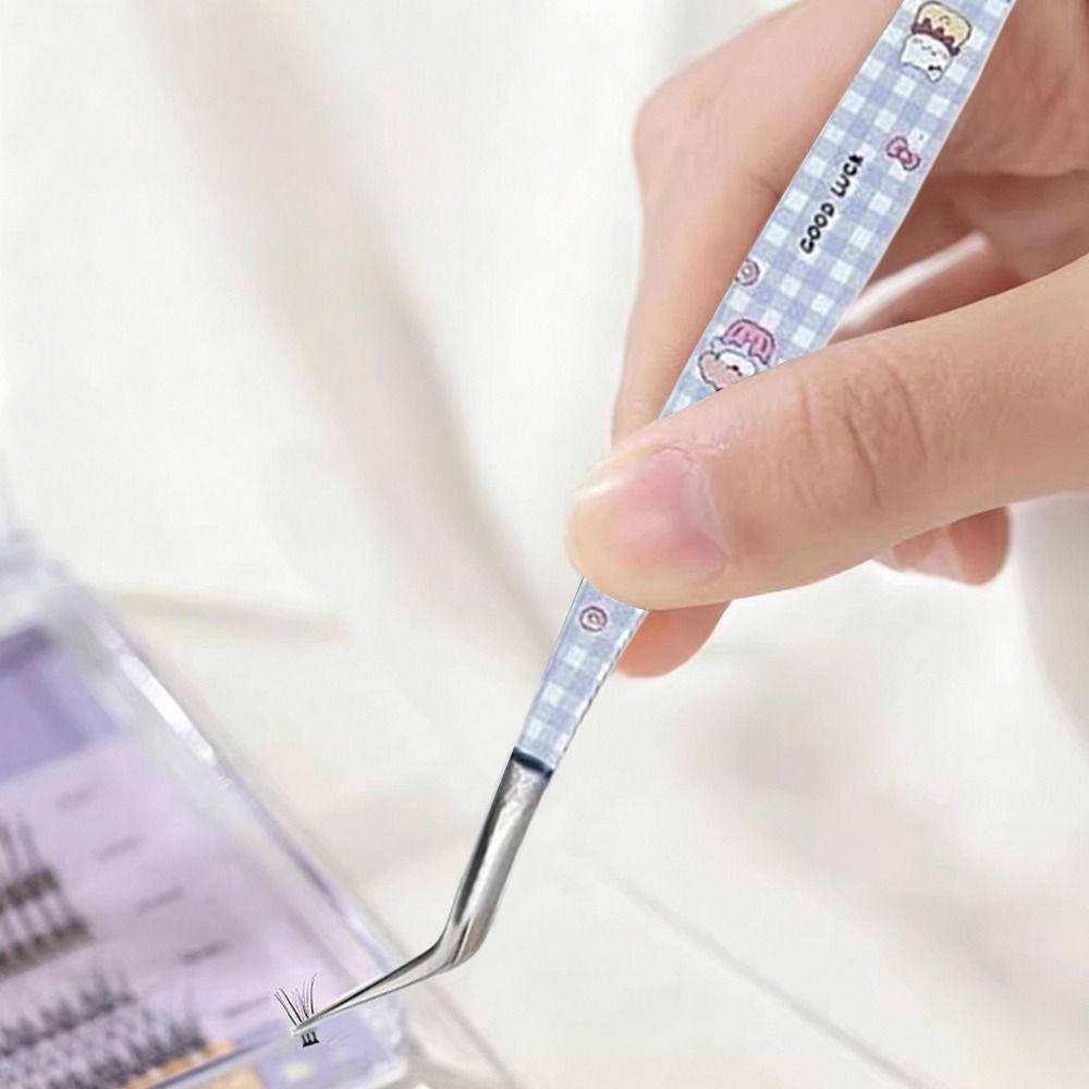 Edelstahl Gebogene Aufkleber Pinzette Antistatisch Wimpernzange Schönheits Make-up Werkzeuge