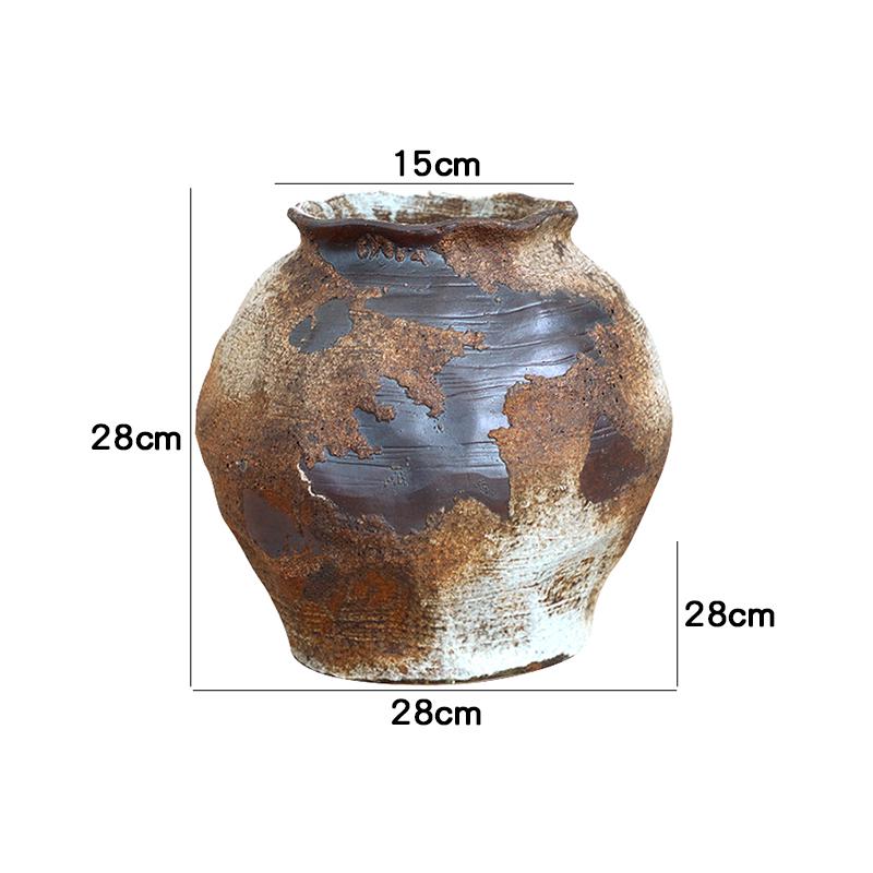 Retro Wabi-Sabi Zen Pottery Vase for Home and Hotel Decor