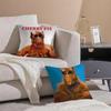Cartoon A-Alf Cushion Cover Breathable Linen Pillowcase Summer Odorless Eco-Friendly Invisible Zipper Washable