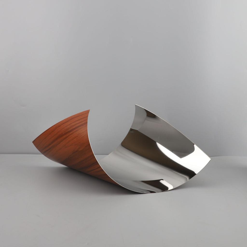 Creative Shaped Geometric Metal Curled Edge Tray, Fruit Tray, Stainless Steel Tableware, Living Room Dining Table Decoration