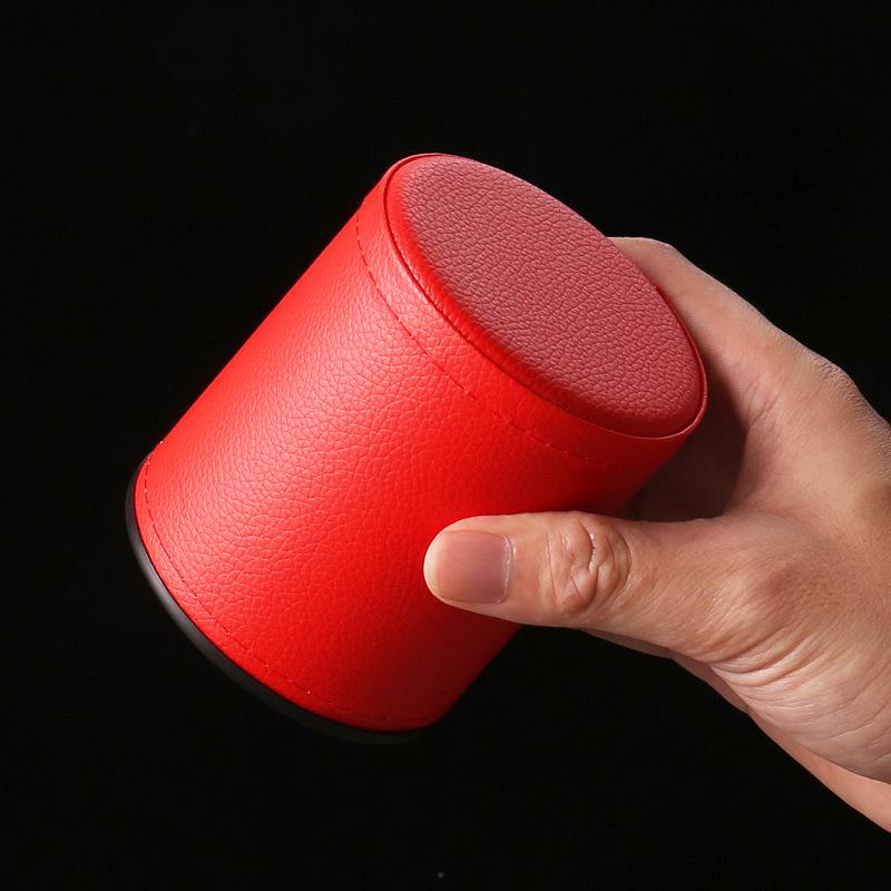 Litschi-Muster Leder Würfelbecher mit bunten Würfeln, KTV Bar Stil