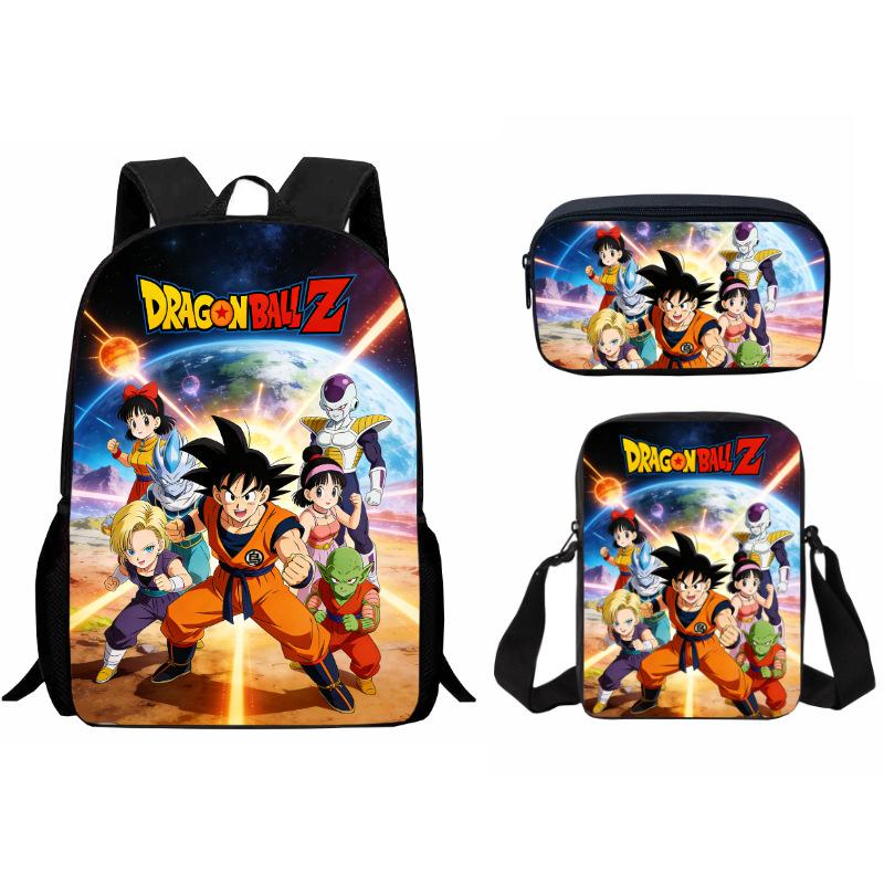 Gedrukte Dragon Ball Schooltas Drie Delige Set, Cartoon Student Rugzak backpack