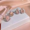 Set 3 colori Originale 100% Argento Sterling Anello&Orecchini&Collana con Zirconia Cubica Taglio Goccia d'Acqua 1.0ct per Donna