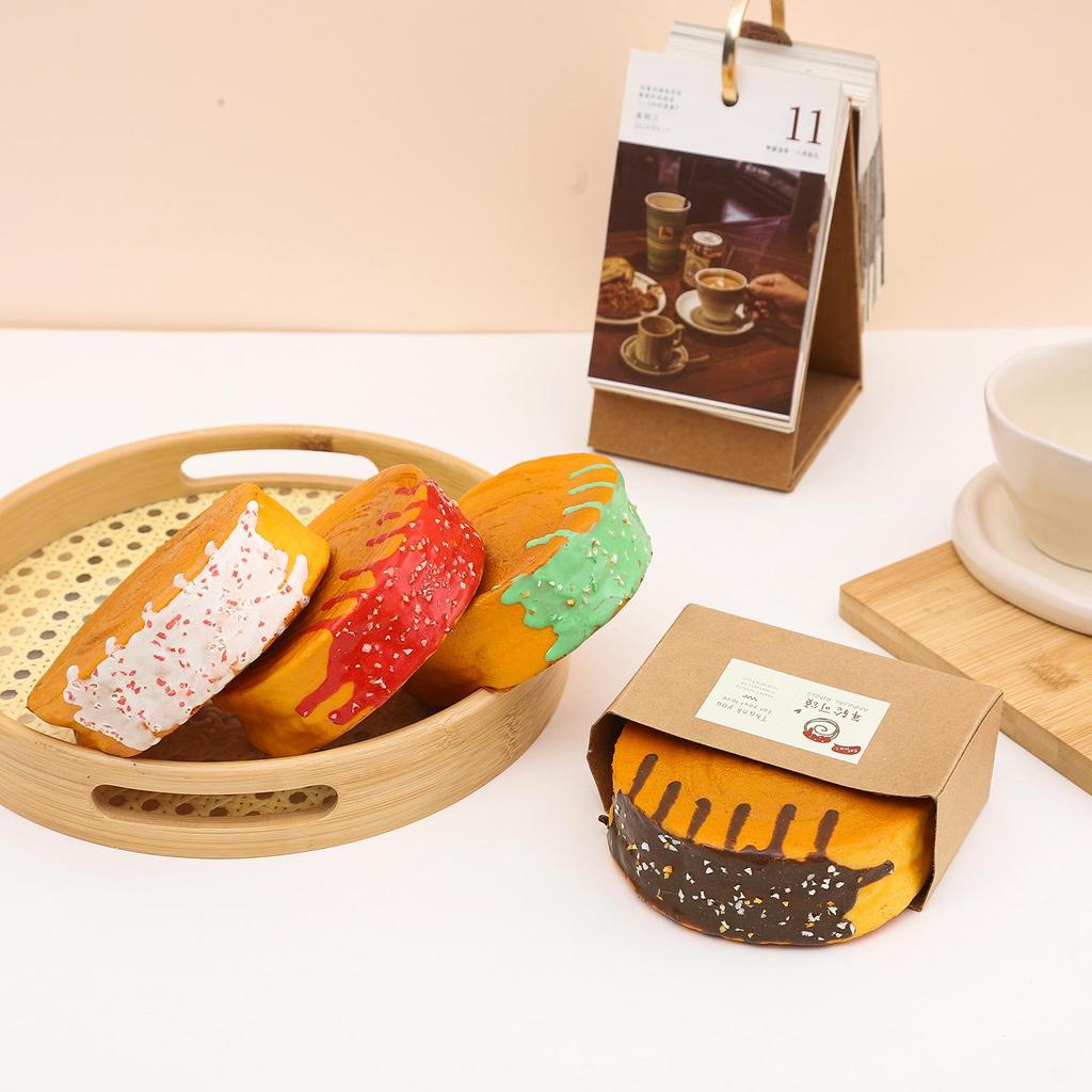 PU Jam Wood Ring Croissant Bread Model - Food Decoration Prop for Dessert Displays