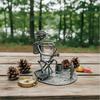 Suport pentru pahar de vin Pescar Sculptură Pescar din Metal Lucrat Manual cu Suport pentru Pahar Mic Încorporat Suport Amuzant pentru Băuturi pentru Decorul Biroului Tatălui