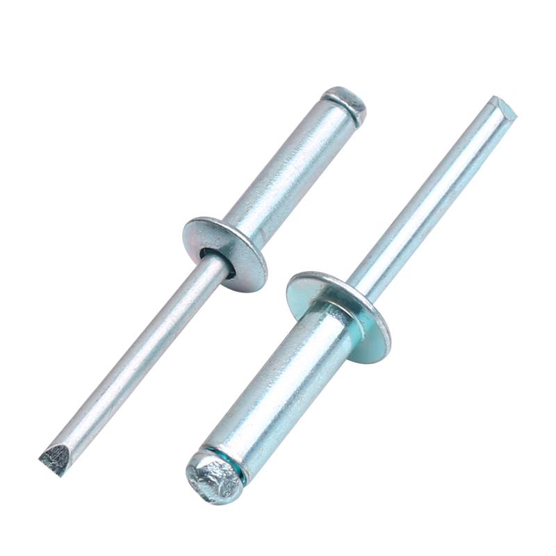 GUWANJI Carbon Steel Galvanized Open-End Flat Round Head Blind Rivets