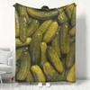 Gurken-Print Flanell-Fleece-Decke einseitiger Druck Weiche warme Überwurfdecke für Bett Couch Sofa Lustiges Essen für Gurkenliebhaber