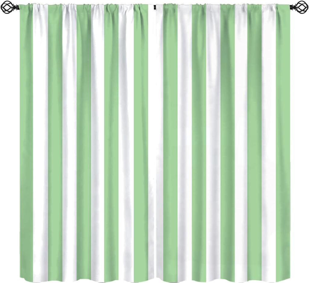 Stripe Curtains Red Ribbon Bow Stripes White Pink Background Window Treatments Insulated Drapes Panels Thermal Made Of Polyester
