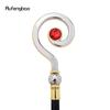 Golden White Hanger Red Diamond Fashion Stick Decorative Cane Elegant Fashion Cane Cosplay Alloy Crosier Vintage Stick 93cm