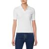 Calvin Klein Logo Embroidered Slim Fit Short Sleeve Polo Shirt Women tops White 47AB205-YAA