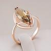 Wbmqda Geometric Brown Stone Ring For Women 585 Rose Gold Color 2025 Trendy Zircon Jewelry Accessories