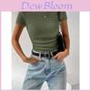 T-shirt in maglia slim fit Primavera Estate con dettaglio a pieghe per streetwear casual