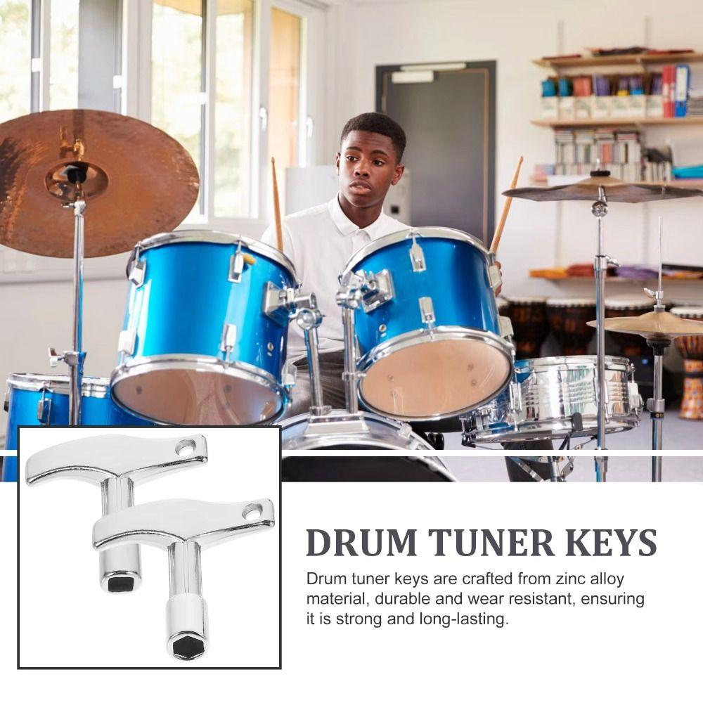 2PCS Zinc Alloy Drum Keys Square/Hexagonal Drum Key Tuner Practical Acoustic Drum Tools