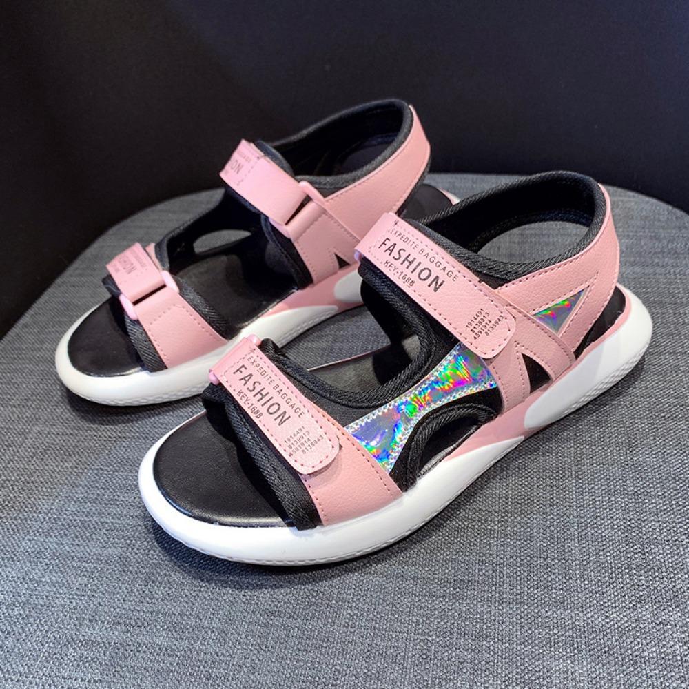 Fashion 2025 Summer New Sandals Women's Large 41 42 Thick Bottom Junior High School Student Small 34 Super Hot Sports Sandals