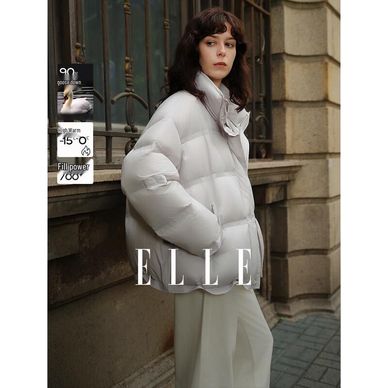 ELLE Women s Grey Goose Down Winter Jacket L