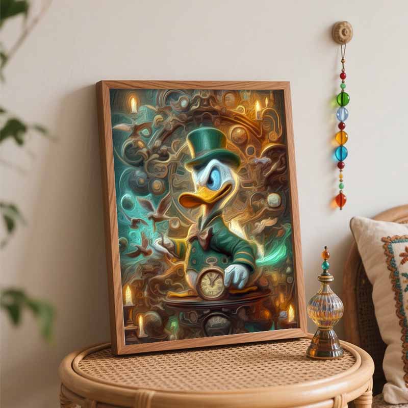 Disney Steampunk Donald Duck Digital Oil Painting Art Kit DIY Handmade Home Decoration Gift