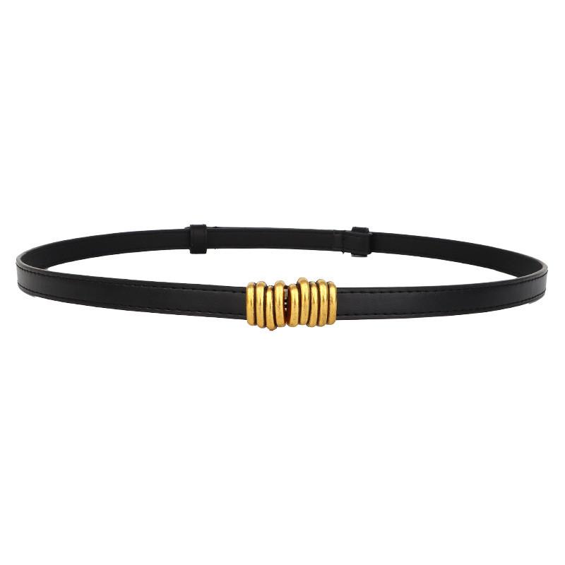 Women Chic Waist Belt Pu Leather With Thread Coupling Design For Casual Dressing