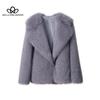 New Lapel Fur Coat Women's Faux Fur Jacket Loose Medium-length Coat Faux Fur High Quality Women's Coat