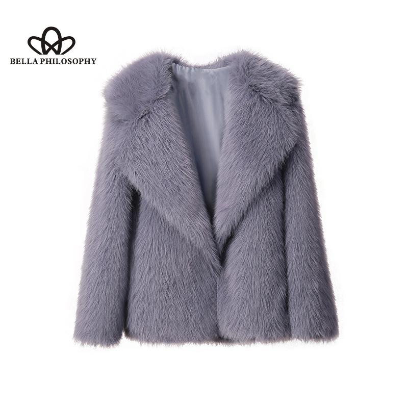 New Lapel Fur Coat Women's Faux Fur Jacket Loose Medium-length Coat Faux Fur High Quality Women's Coat