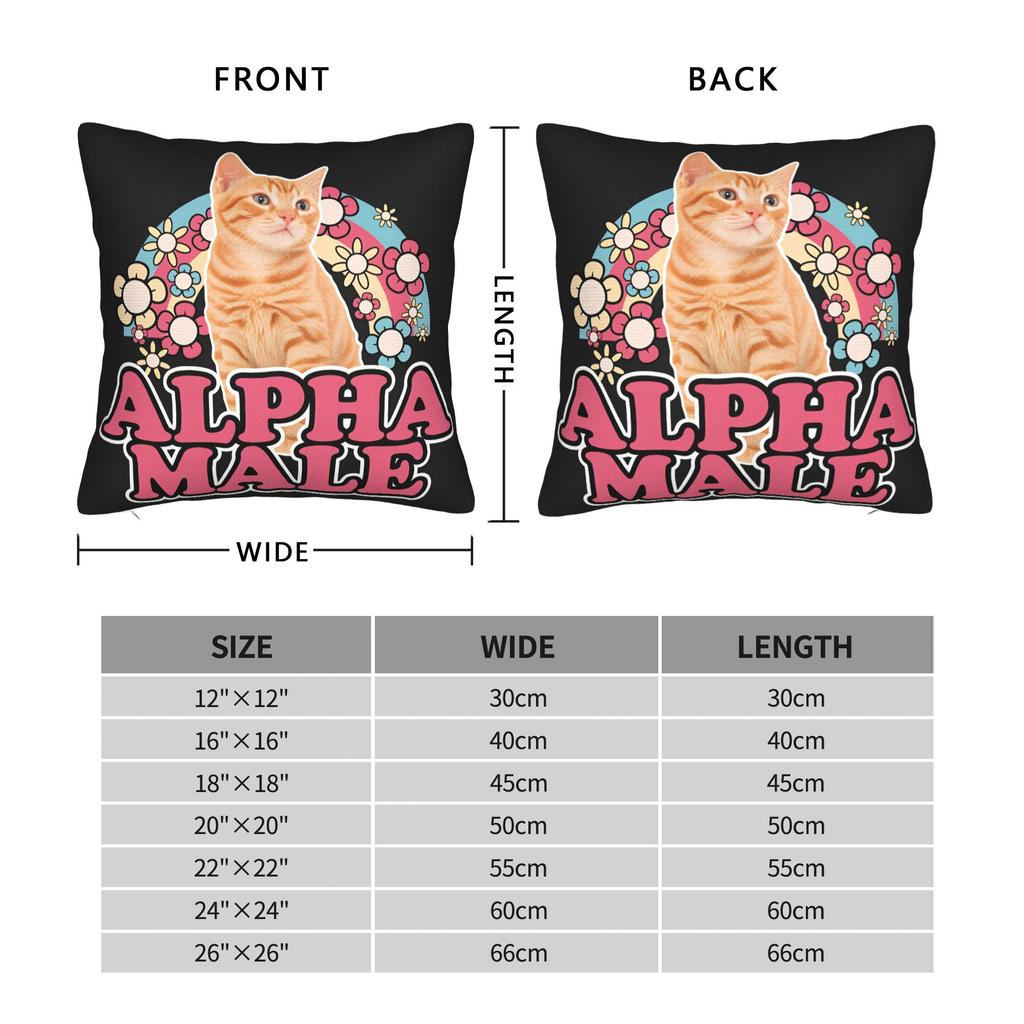 Alpha Male Cat Kitten Rainbow Floral Pillow Case Custom Pillow Cover For Sofa Home Decor Kawaii Pillowcases