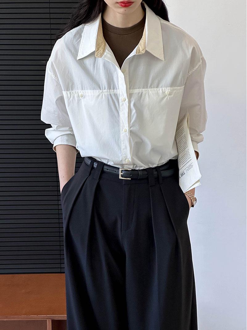 

Оранжевая женская рубашка-куртка Zichun класса люкс с длинным рукавом - Весенняя коллекция One Size грязно-белый