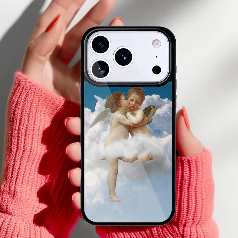 Vintage Painting Paradise Angel Phone Case for iPhone 17 Air 16e 15 14 13 Pro Max Back Cover for 12 11 Pro Coque