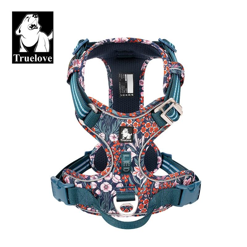 TRUE LOVE TLH5654 Zughaltestopp Hundegeschirr Nylon Reflektierend Verstellbar Step-in Bequemes Haustiergeschirr