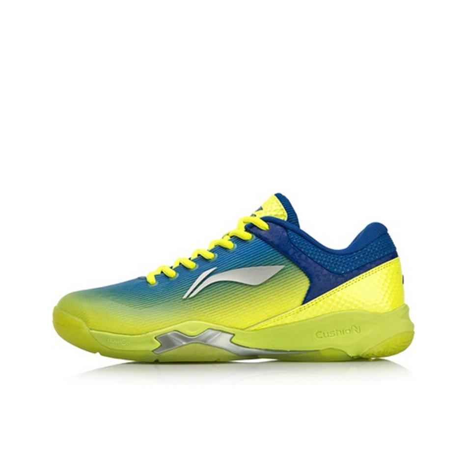 Li Ning Attack Professional Rebound Shock Absorption Breathable Durable Low-Top Badminton Shoes Men Sneaker Fluorescent-Bright-Green AYZN005-2
