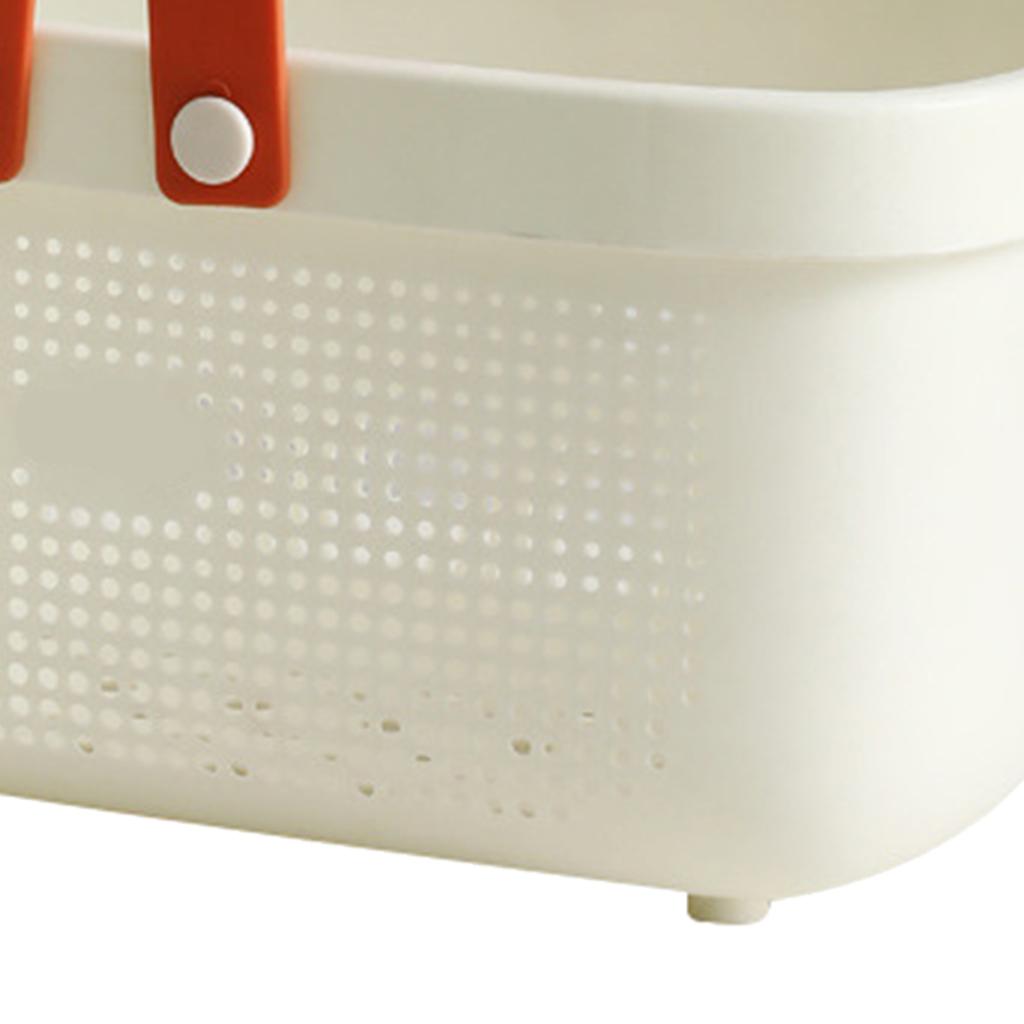 Plastový úložný koš do sprchy s rukojetí, velkokapacitní odtokový organizér na toaletní potřeby