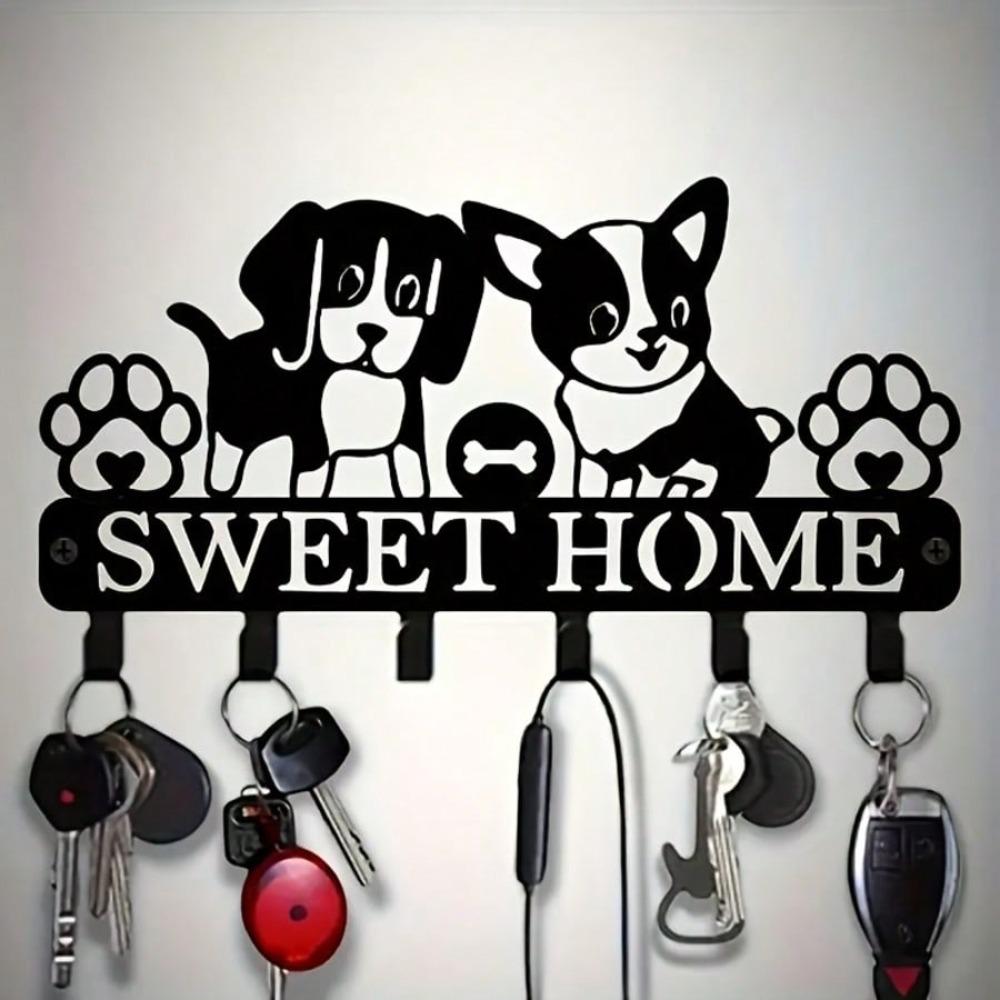 Durable Dog Shaped Wall Hook Key Organizer Easy Install Multi Purpose Home Decor Gift