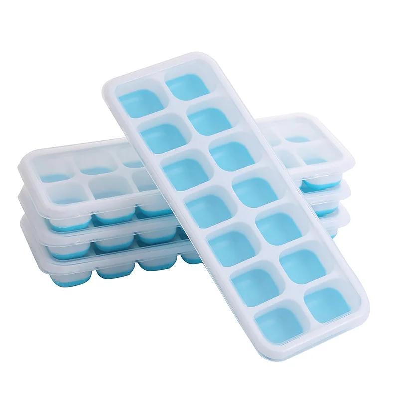 36 Grids Ice Cube Trays Easy-Release Silicone and Flexible Ice Cube Maker with Spill-Resistant Removable Lid BPA Free for Wine