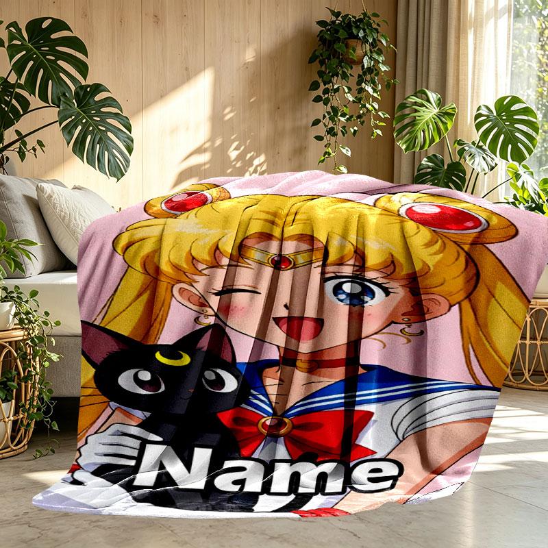 Benutzerdefinierte personalisierte Sailor Moon Druckdecke, Heimdekoration, Schlafzimmer, Sofa, Camping, Couch, Geschenke für Geburtstag Weihnachten