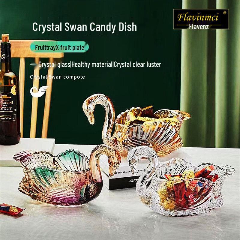 Bol pentru Fructe și Bomboane Lebădă din Sticlă Stil European Flavinmci