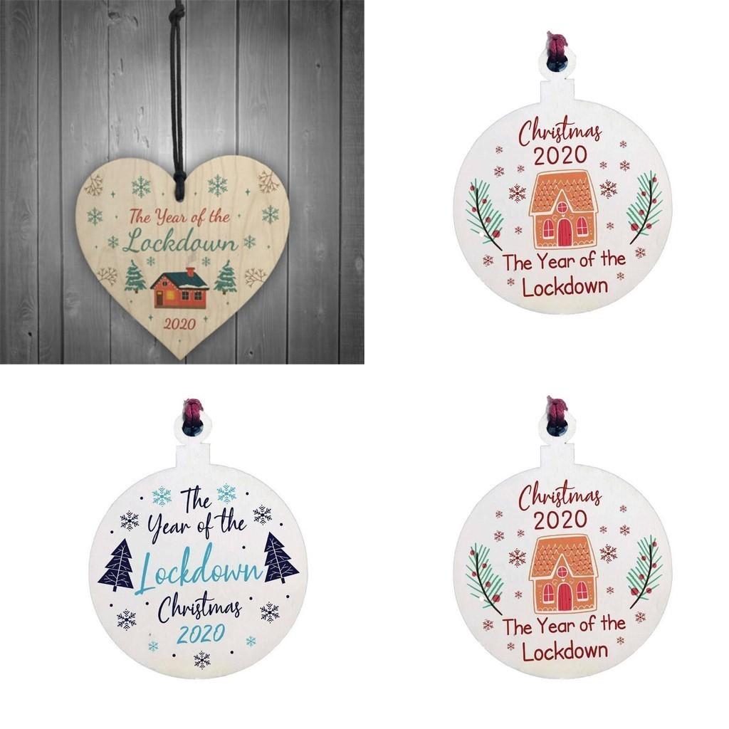Gift Christmas Decorations Hanging Bauble Wooden The Year Of The Lockdown 2020