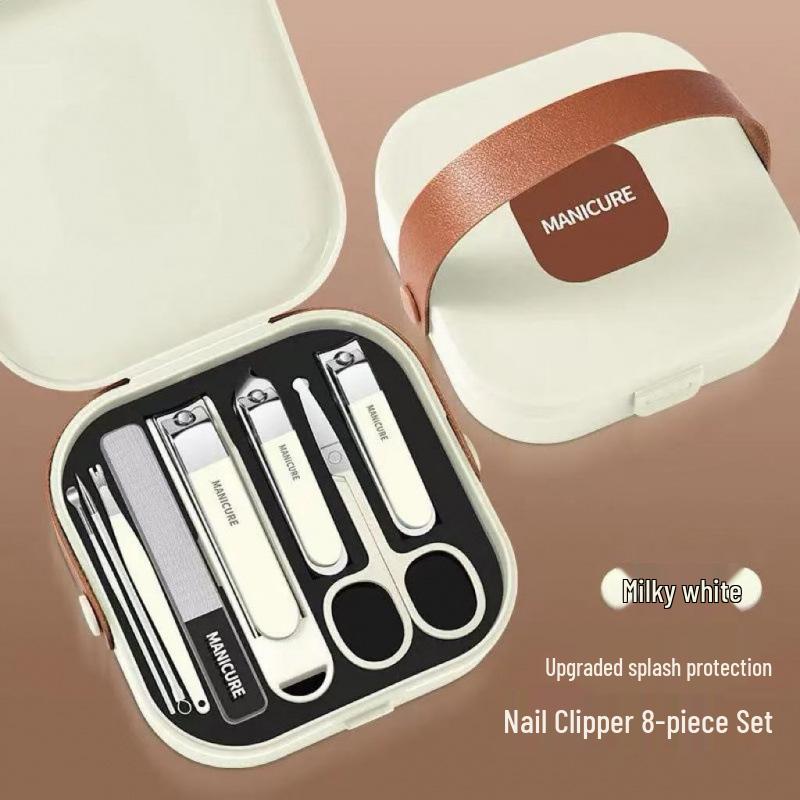 Stainless Steel Anti-Splash Nail Clipper Set - Portable Home Manicure Kit