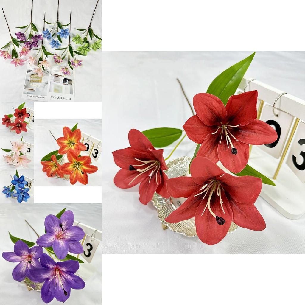 Decorative Lily Silk Flowers For Bridal Event Home Decor Photography Studio Gift For Teens