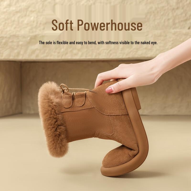 ZHR EH106B Women's Winter Warm Suede Snow Boots