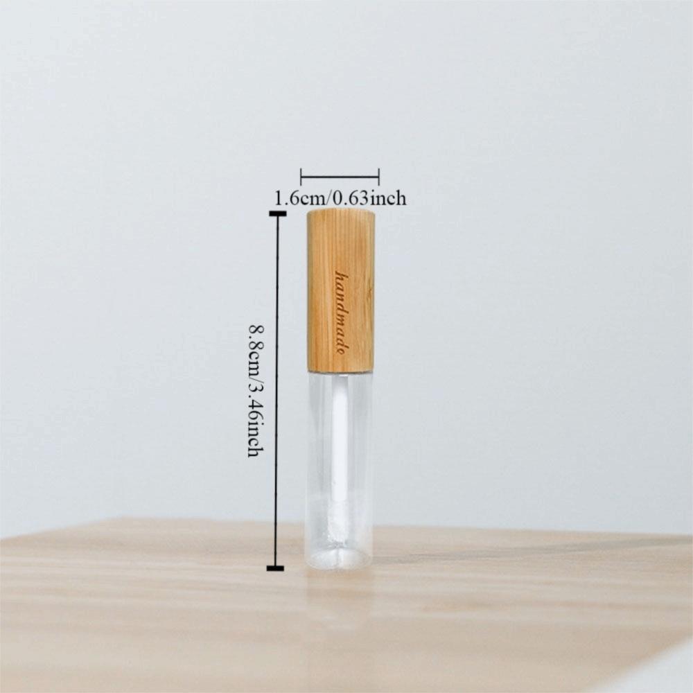 Compact Cosmetic Container Bamboo Lid Lip Gloss Tube Portable Mascara Container  Women