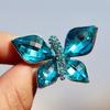 Blue Crystal Butterfly Brooch - An Elegant and Upscale Accessory for Your Clothing and Jewelry Collection.