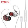 6D Surround Sound Type C&3.5mm Wired Headphones in-Ear Earphones Waterproof Sports Gaming Headsets Handfree Earbuds for Samsung