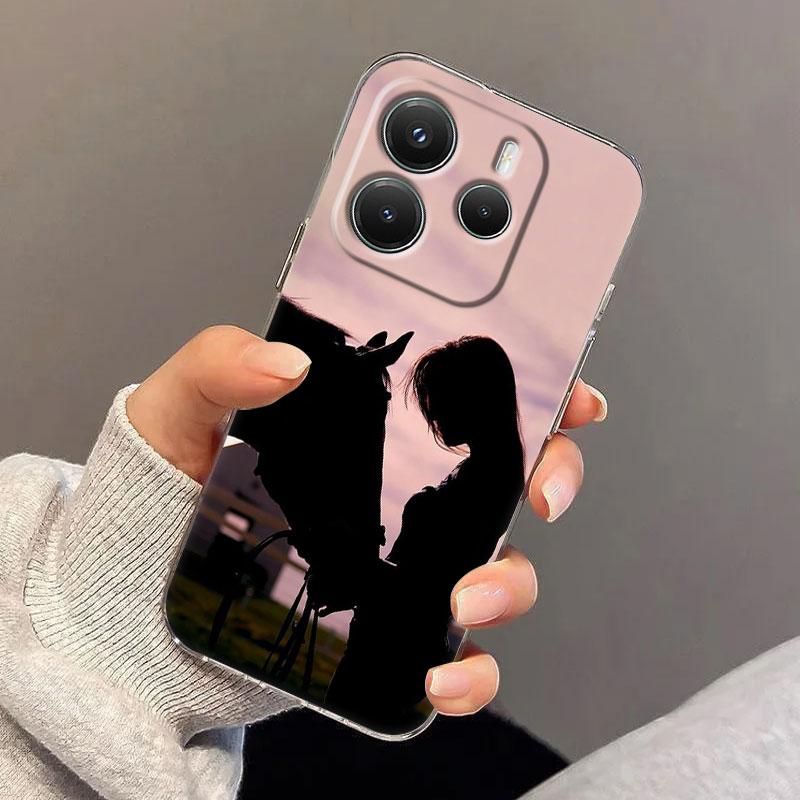 

Horse Girl Animal Phone Case For Xiaomi Redmi 14C 13C 12C 10C Cover for Redmi Note 14 13 12 11 10 9 8 Pro Plus 4G 5G Clear Funda Redmi 10
