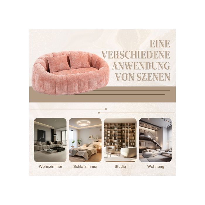 Fauteuil - MUVOE - Loveseat - Chenille - Rose - Confort Durable